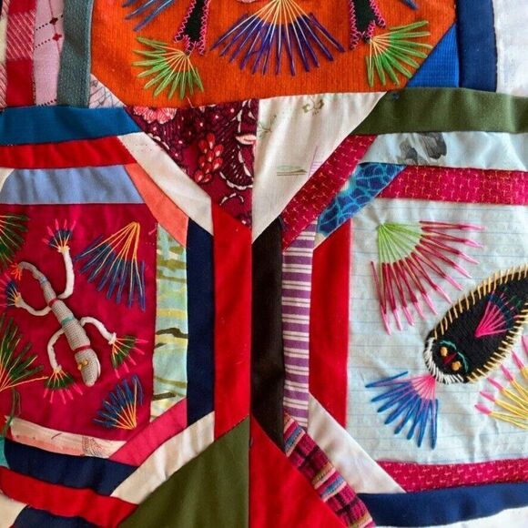 Vintage Handmade 1950s Quilted Animal Scene Folk Cottagecore Vest Sz M - Picture 8 of 10